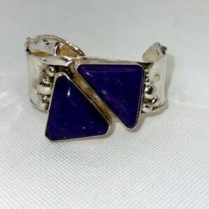 Heavy Sugilite and Sterling cuff